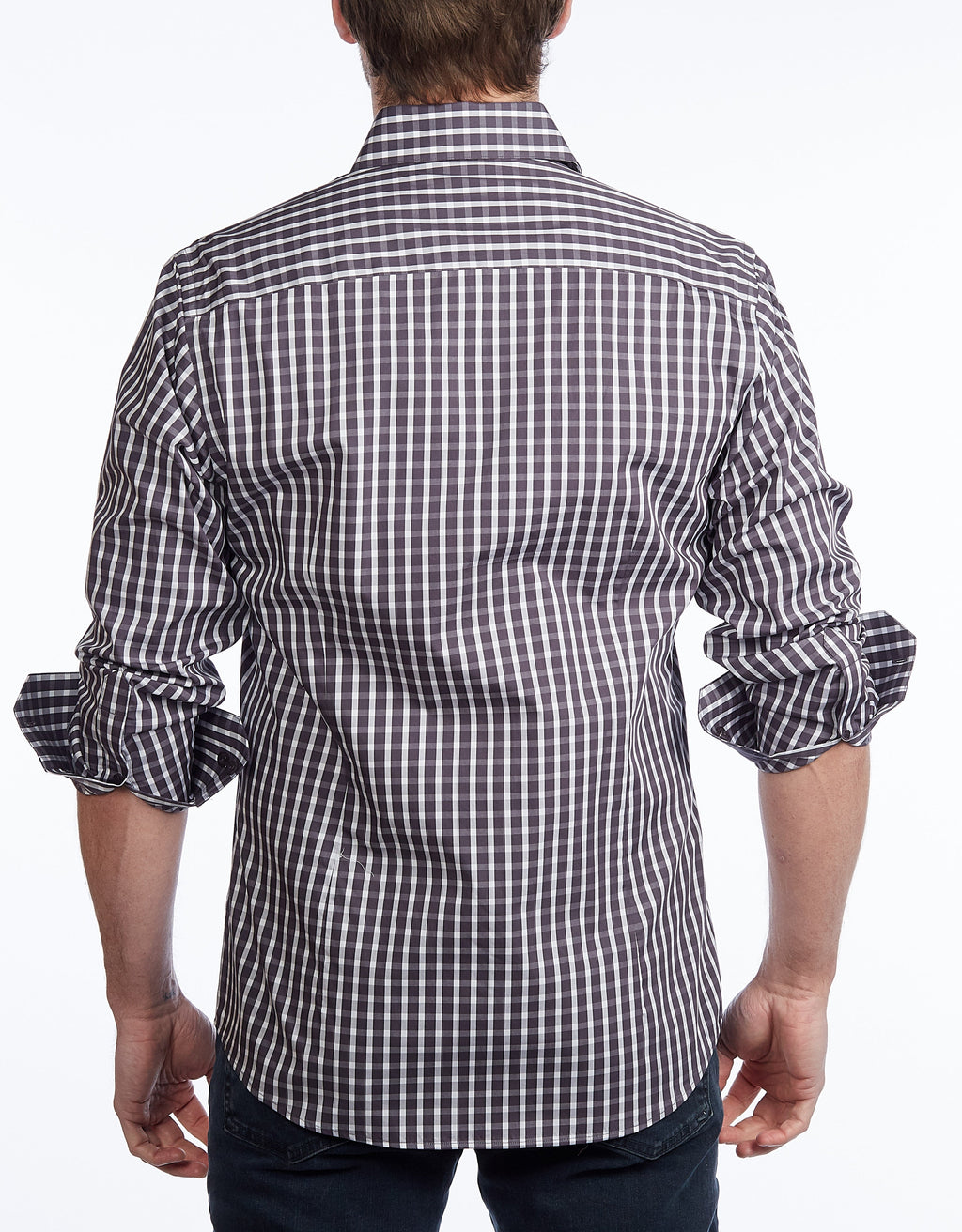 Button-Up Shirt I Charcoal -  Contemporary Fit - Contrast trimming LEVINAS® Official