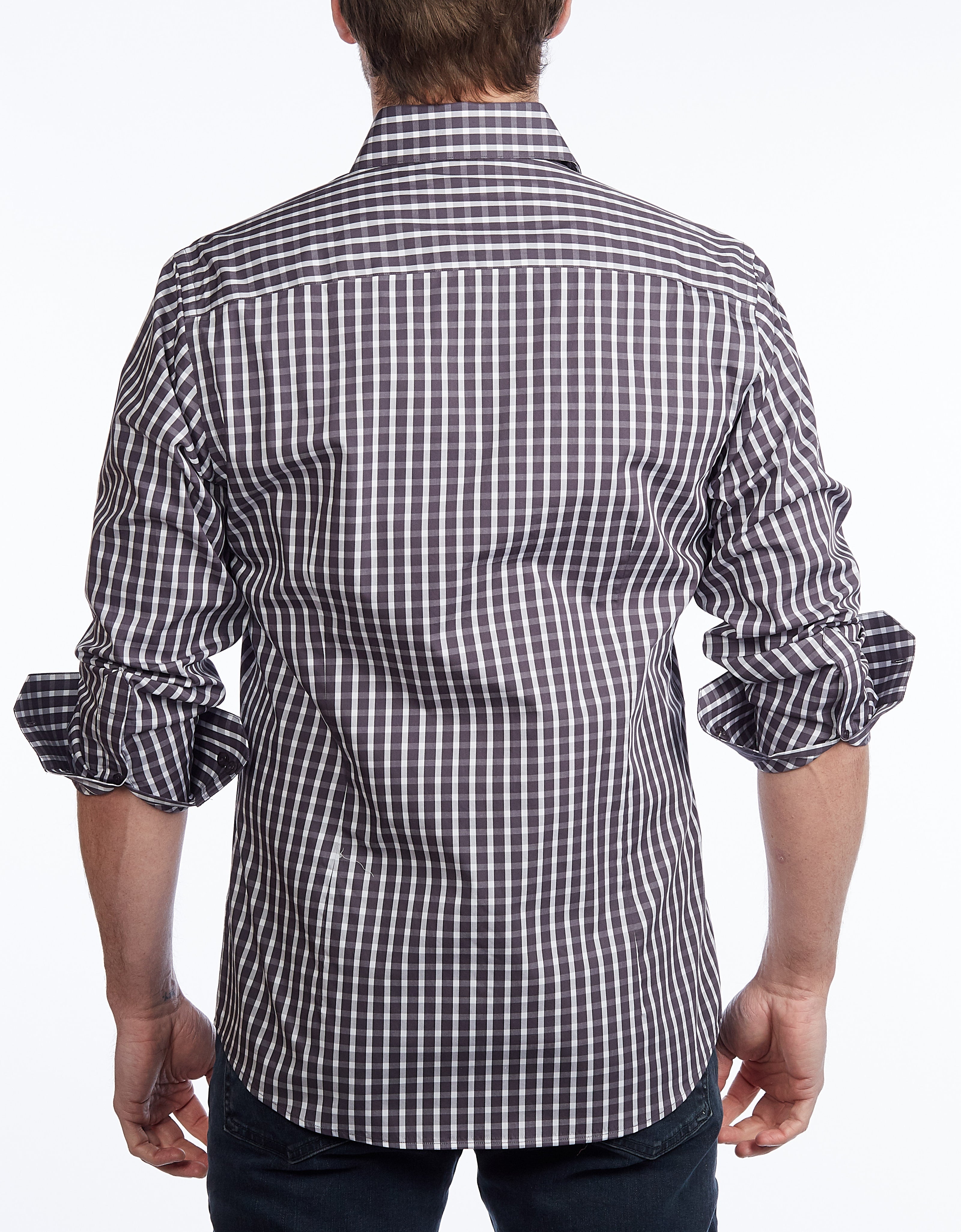 Button-Up Shirt I Charcoal -  Contemporary Fit - Contrast trimming LEVINAS® Official