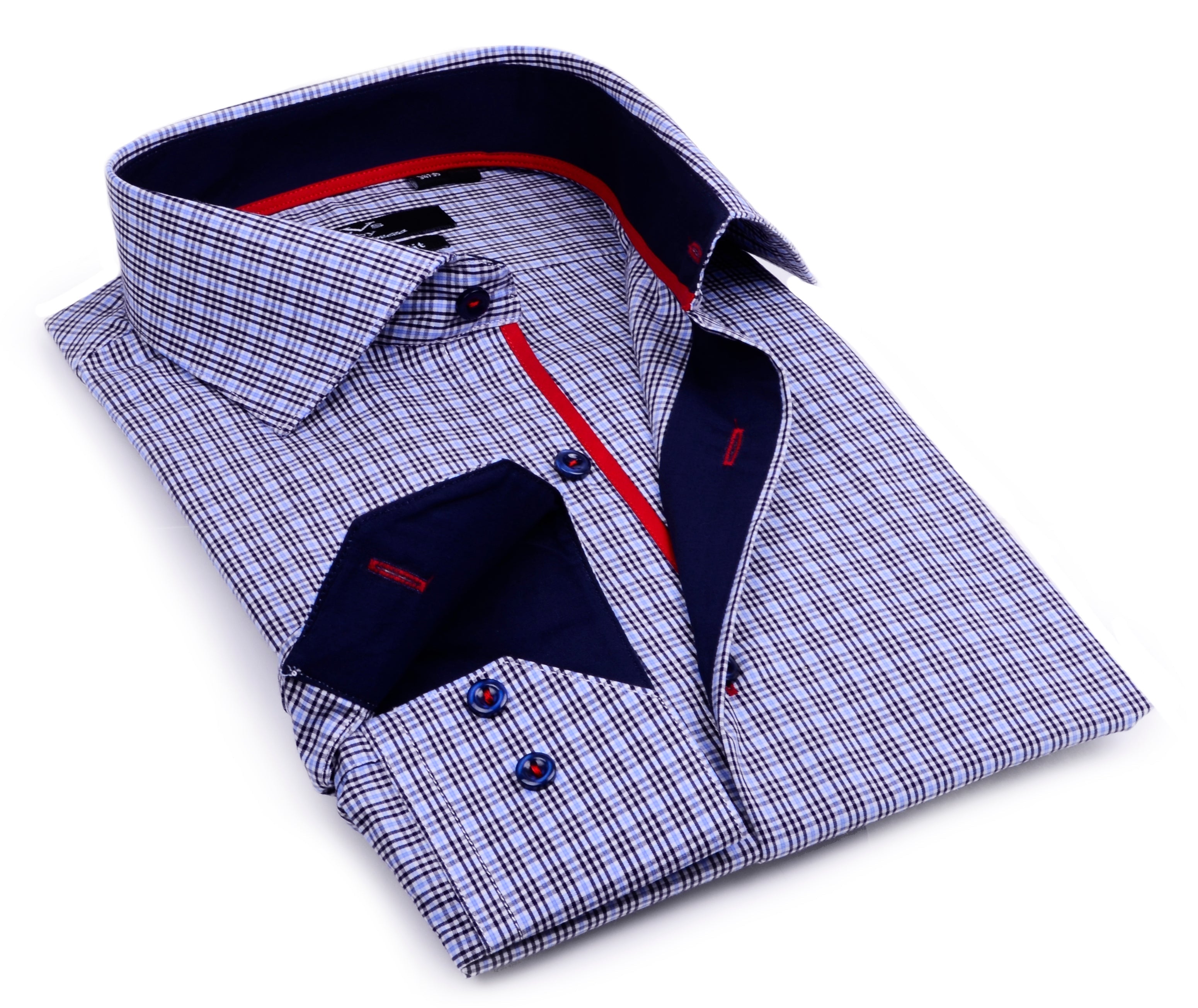 Button-Up Shirt //  - Tailored Fit - contrast  trimming - final sale LEVINAS® Official