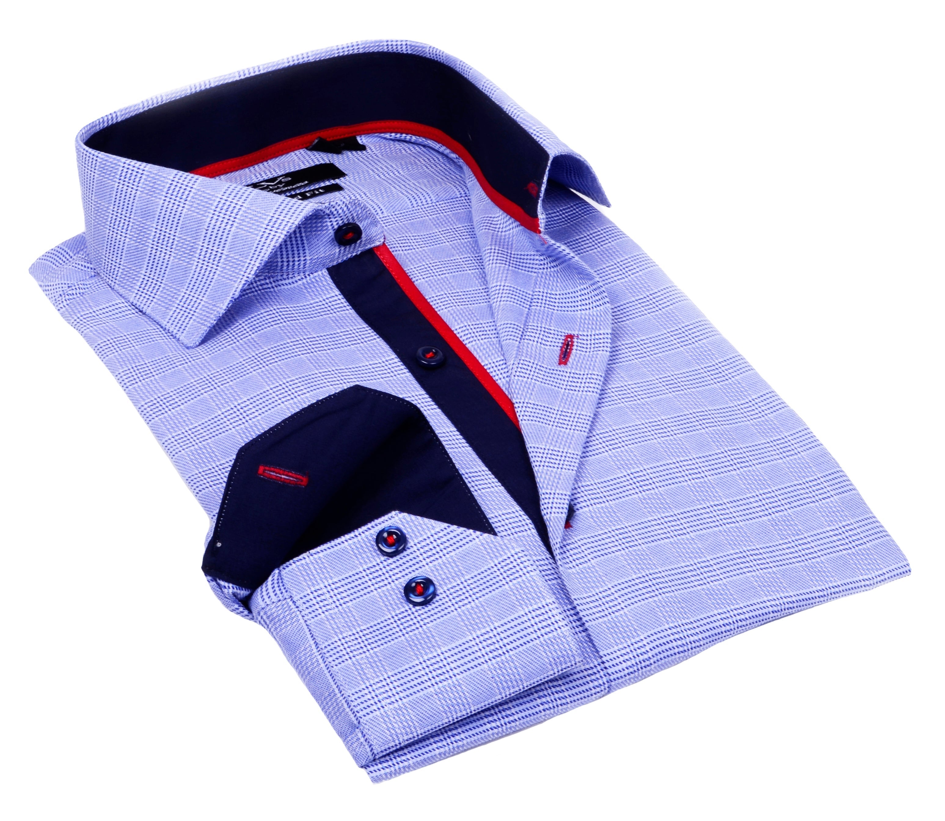 Button-Up Shirt //  - Tailored Fit - contrast  trimming - final sale LEVINAS® Official