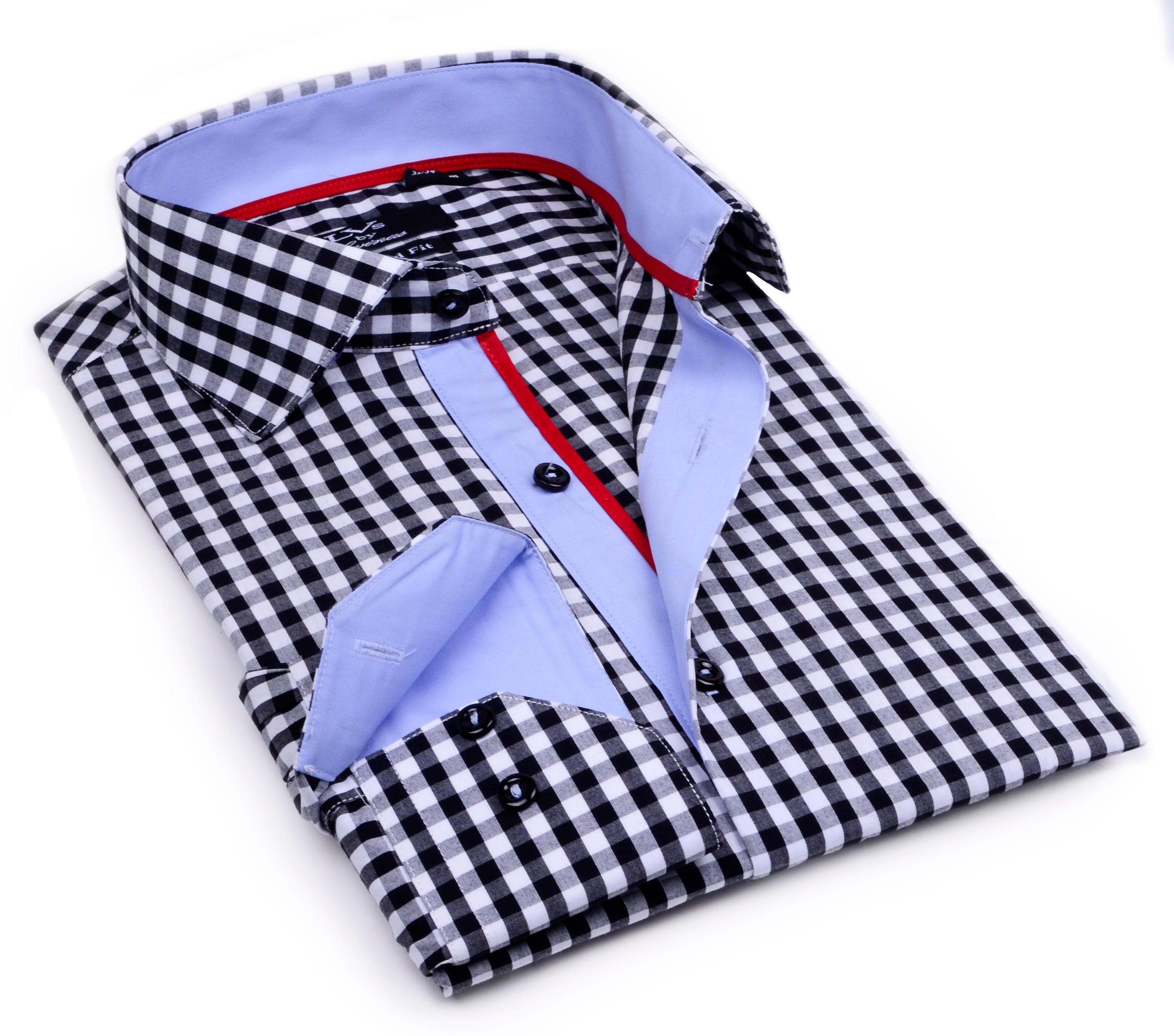 Button-Up Shirt //  - Tailored Fit - contrast  trimming - final sale LEVINAS® Official