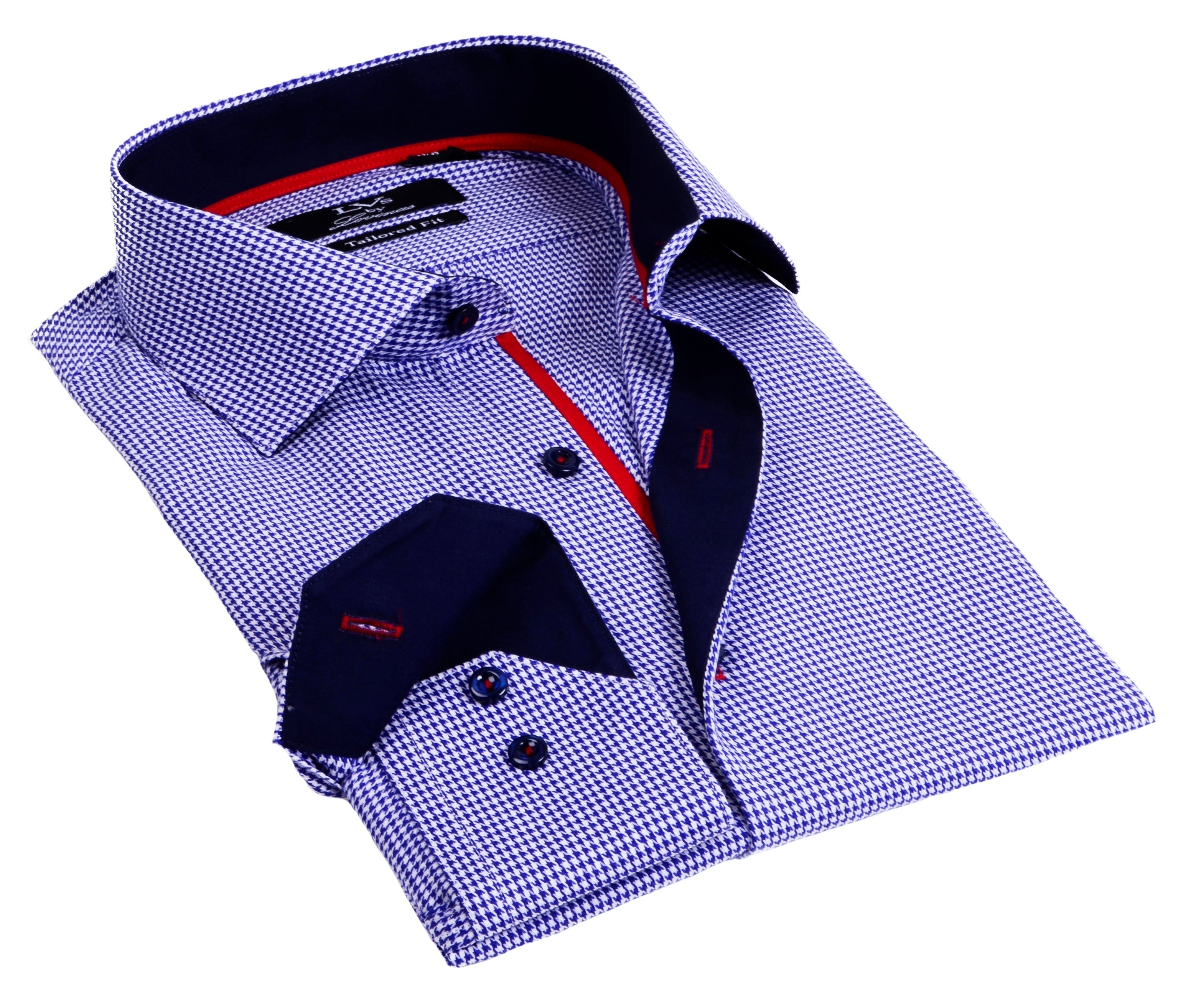 Button-Up Shirt //  - Tailored Fit - contrast  trimming - final sale LEVINAS® Official