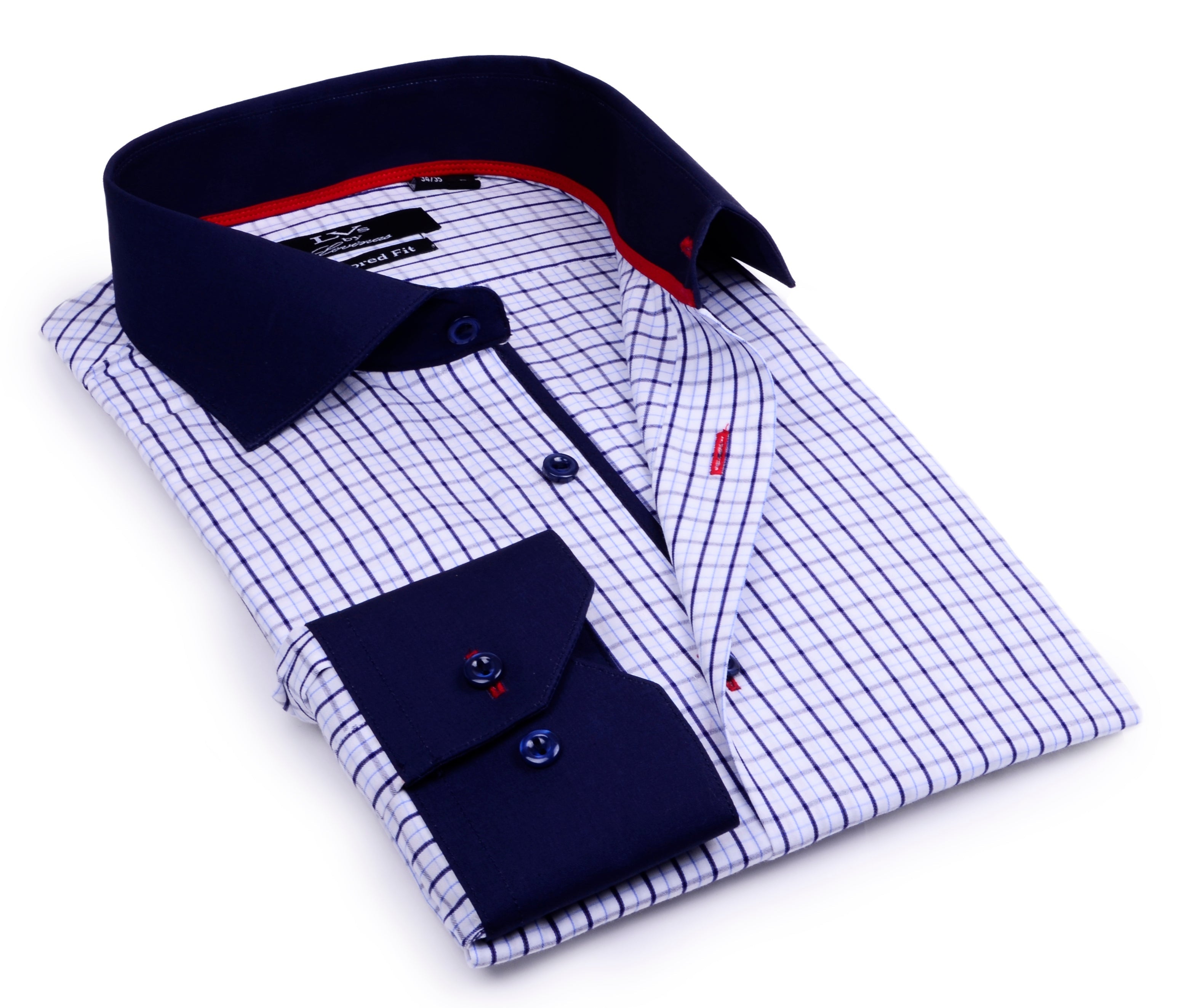 Button-Up Shirt //  -Tailored Fit - contrast  trimming - final sale LEVINAS® Official