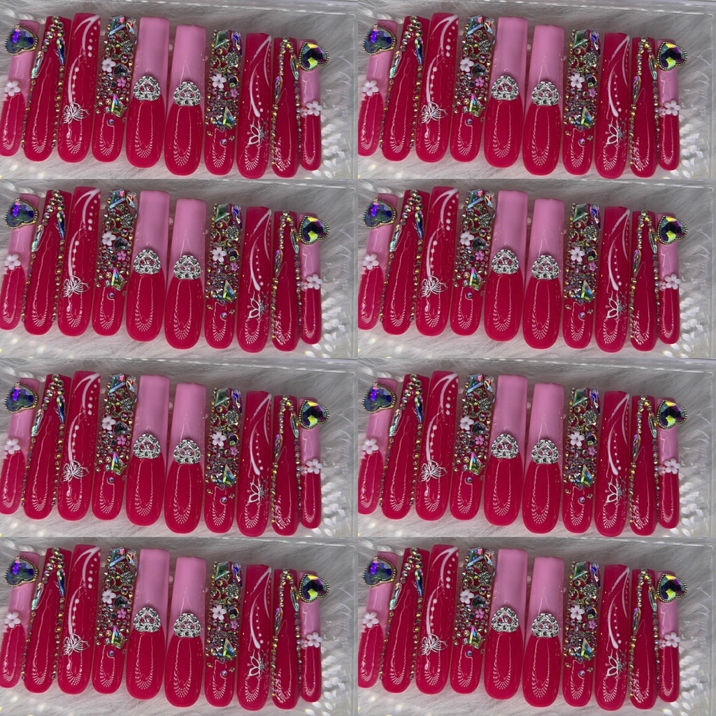 Pink nails acrylic press on nails HOL stores