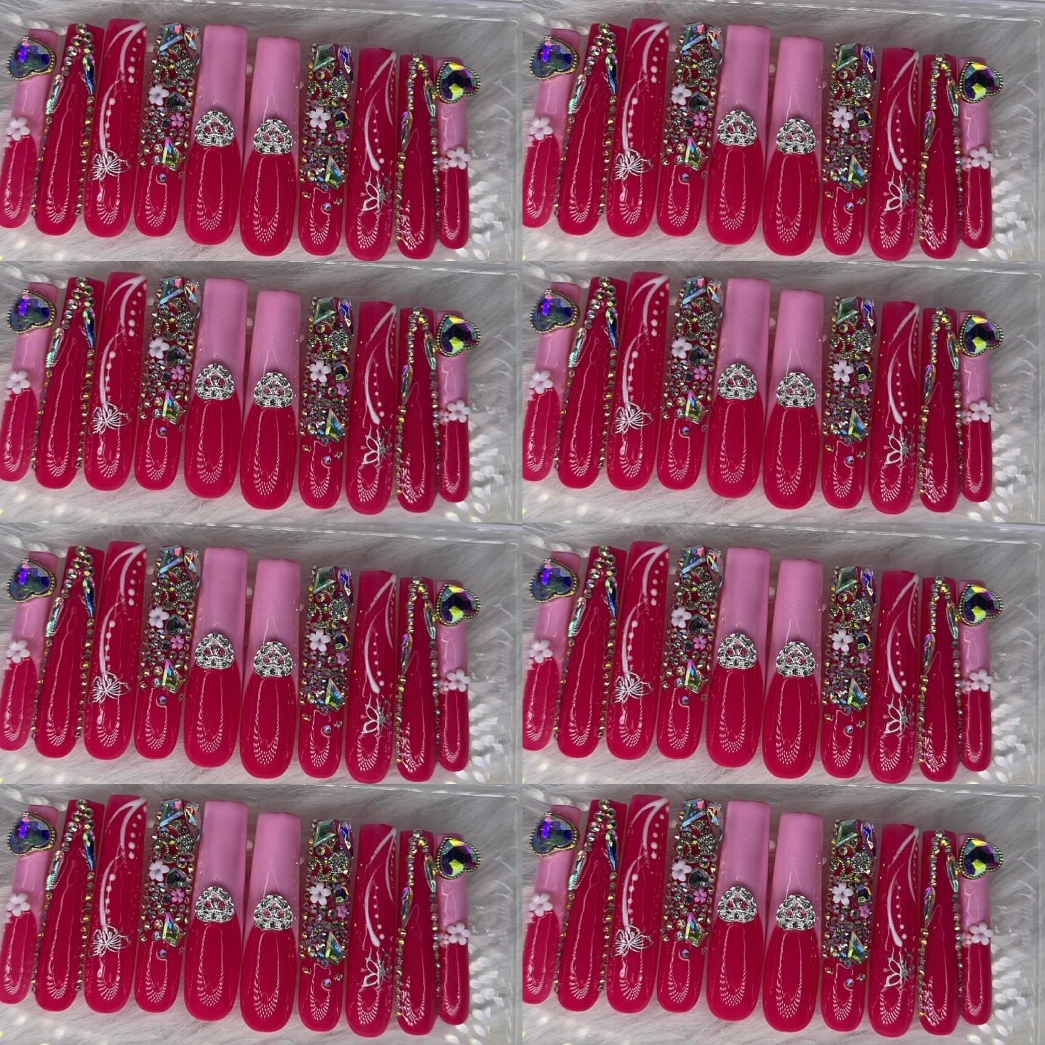 Pink nails acrylic press on nails HOL stores
