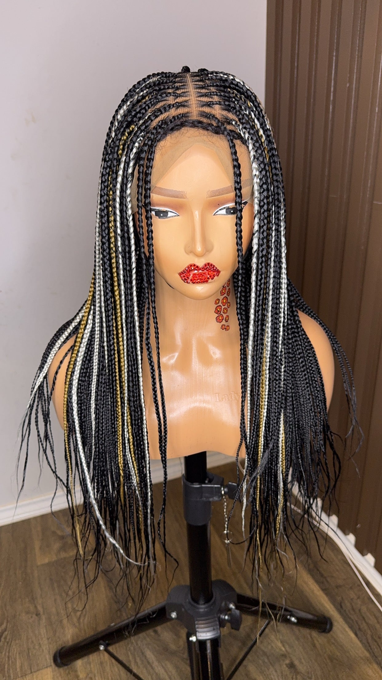 22 inches highlights knotless braided wig HOL stores