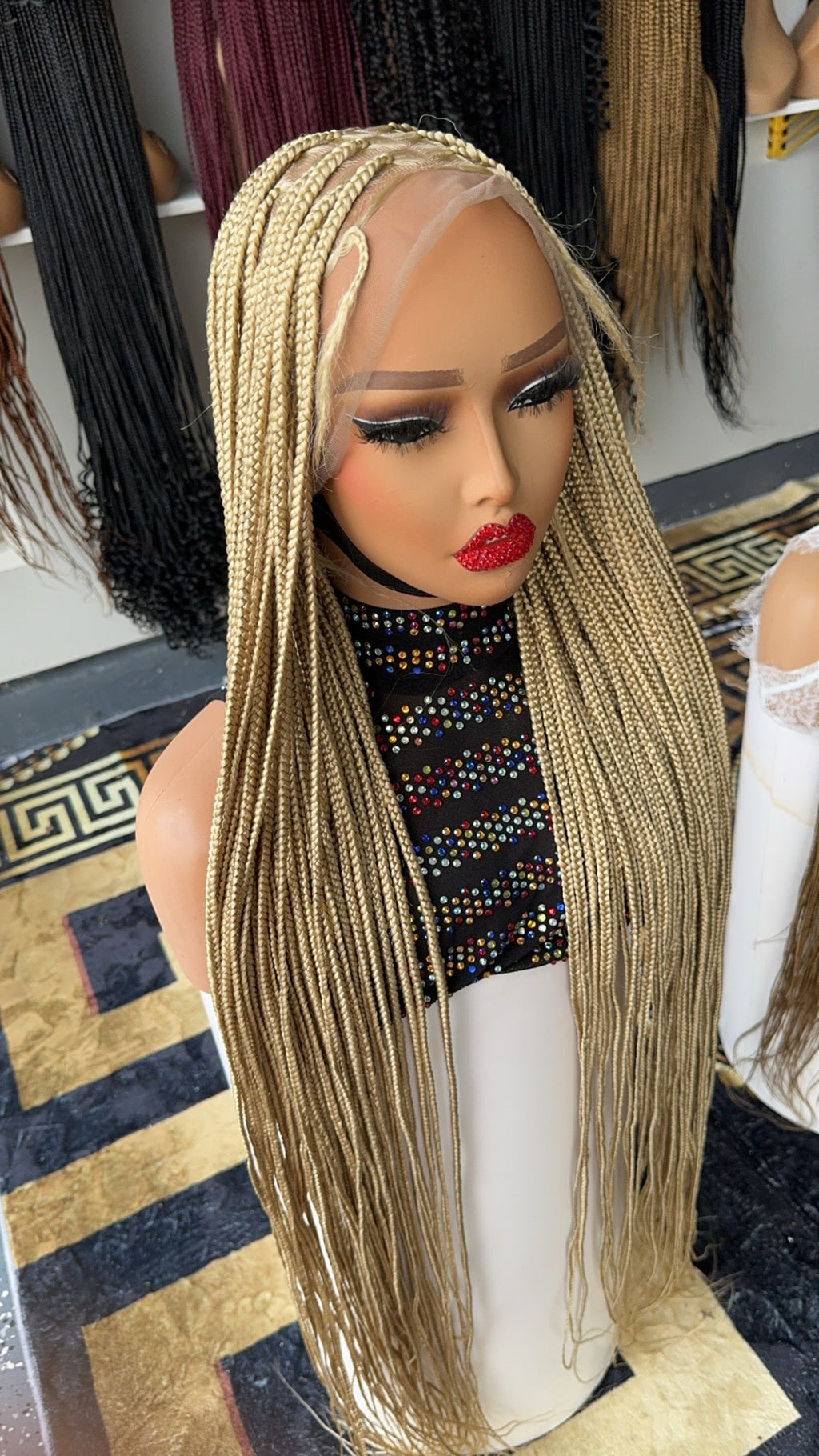 Luxury blonde 613 knotless braided wig HOL stores