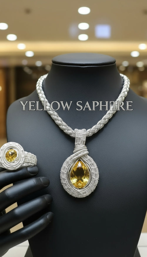 Sterling Silver Yellow Sapphire Set The Vibez Shop