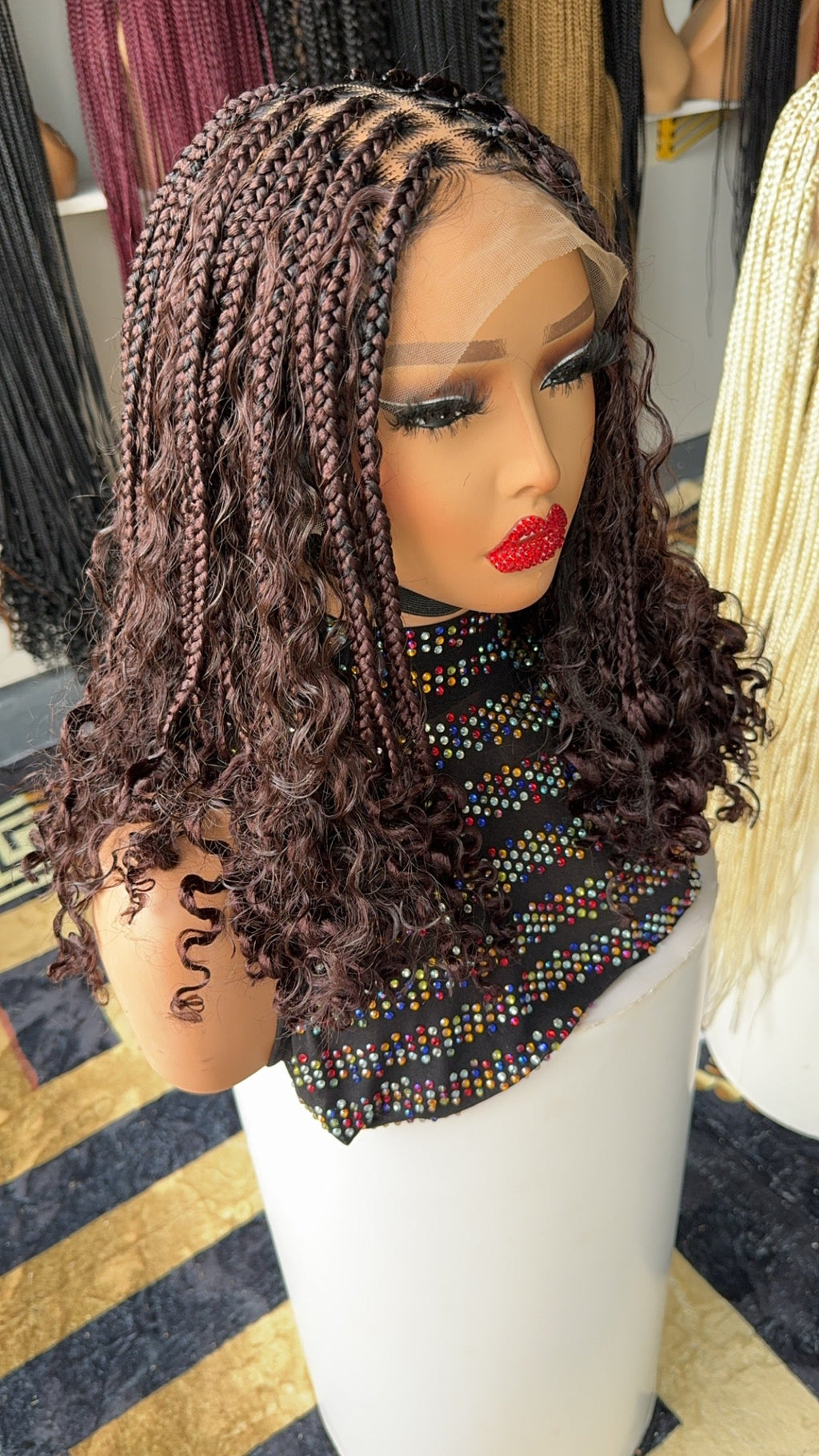 Brown short boho braids HOL stores