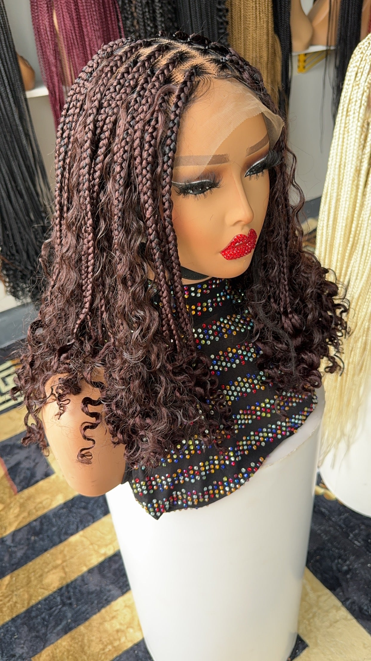 Brown short boho braids HOL stores