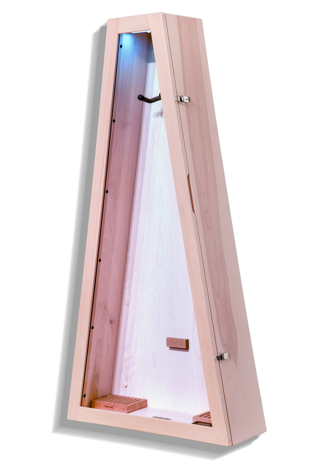 ClimaCase Triangle Humidor - Birch with Campbell White Stain Acoustic Remedy Cases