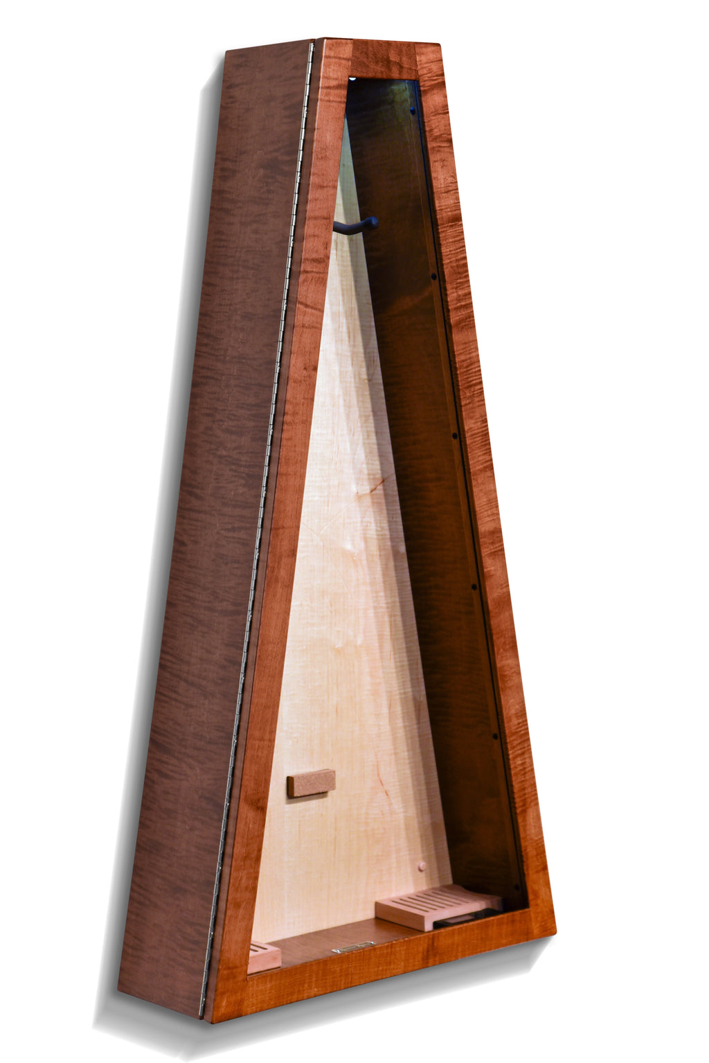 ClimaCase Triangle Humidor - Flamed Maple with Boston Stain and Natural Flamed Maple Back Acoustic Remedy Cases