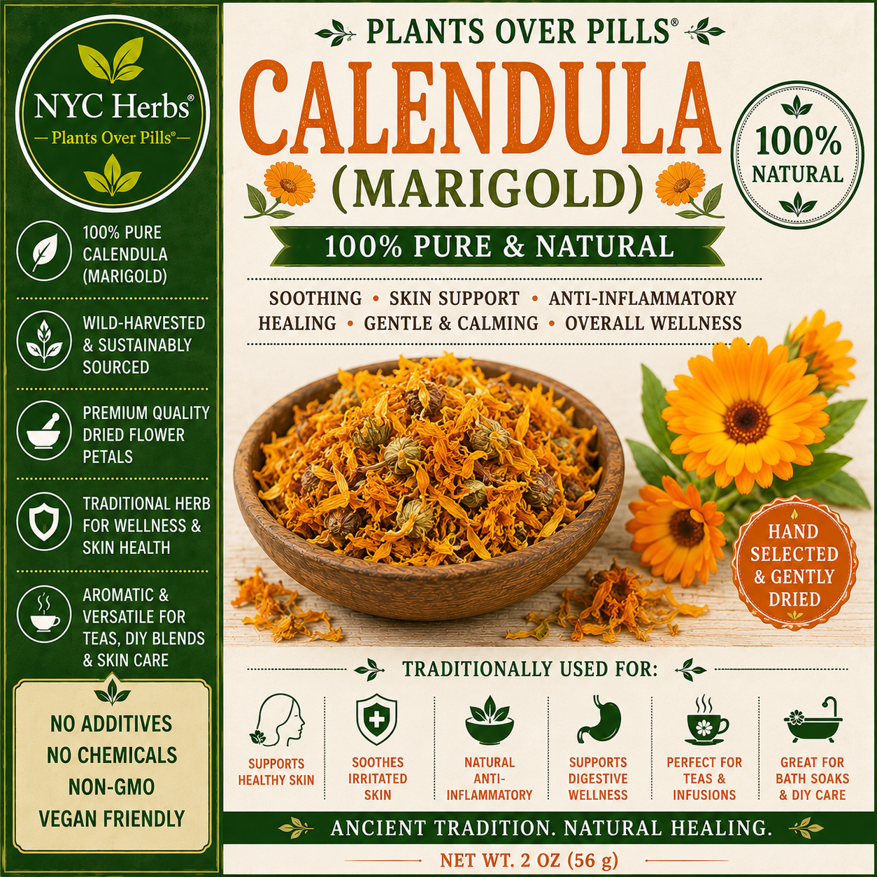 Calendula (Marigold) | Skin Healing & Inner Glow NYC Herbs®