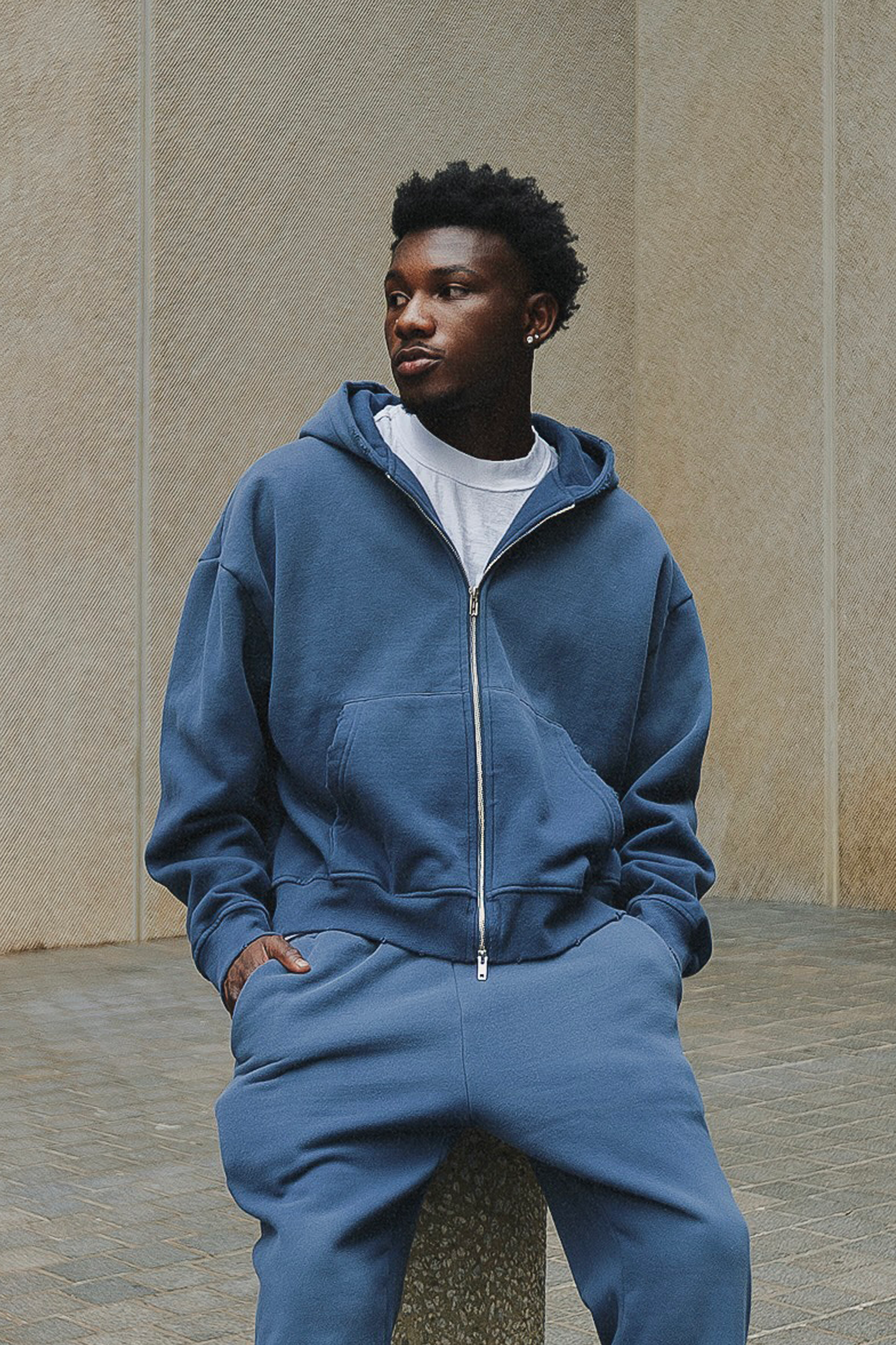 The Label Weathered Zip Up Superline