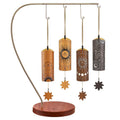 4-Piece Cosmic Bamboo Chime Set with Stand Utah Energy Healing Center
