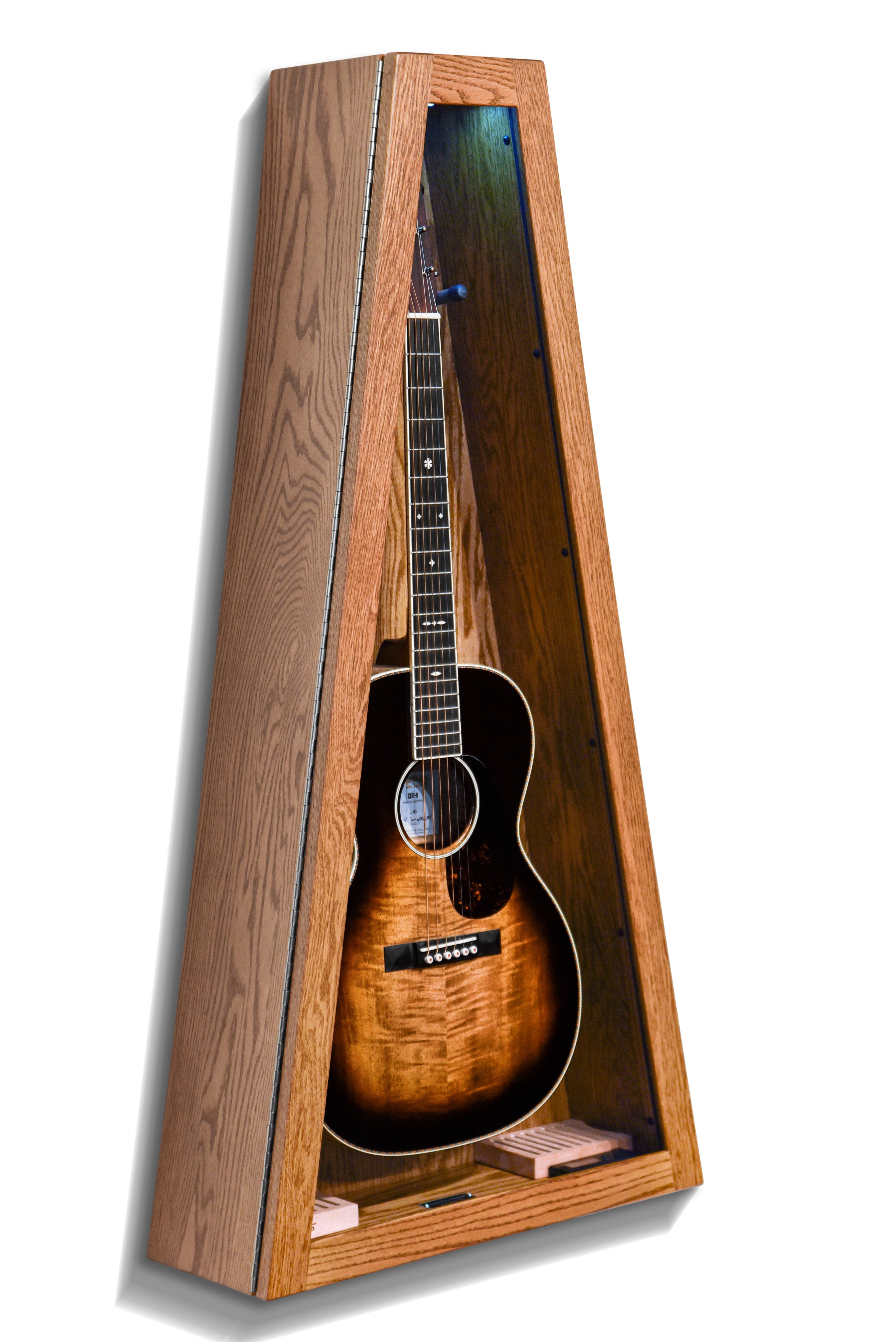 ClimaCase Triangle Humidor - Red Oak with Golden Oak Stain Acoustic Remedy Cases