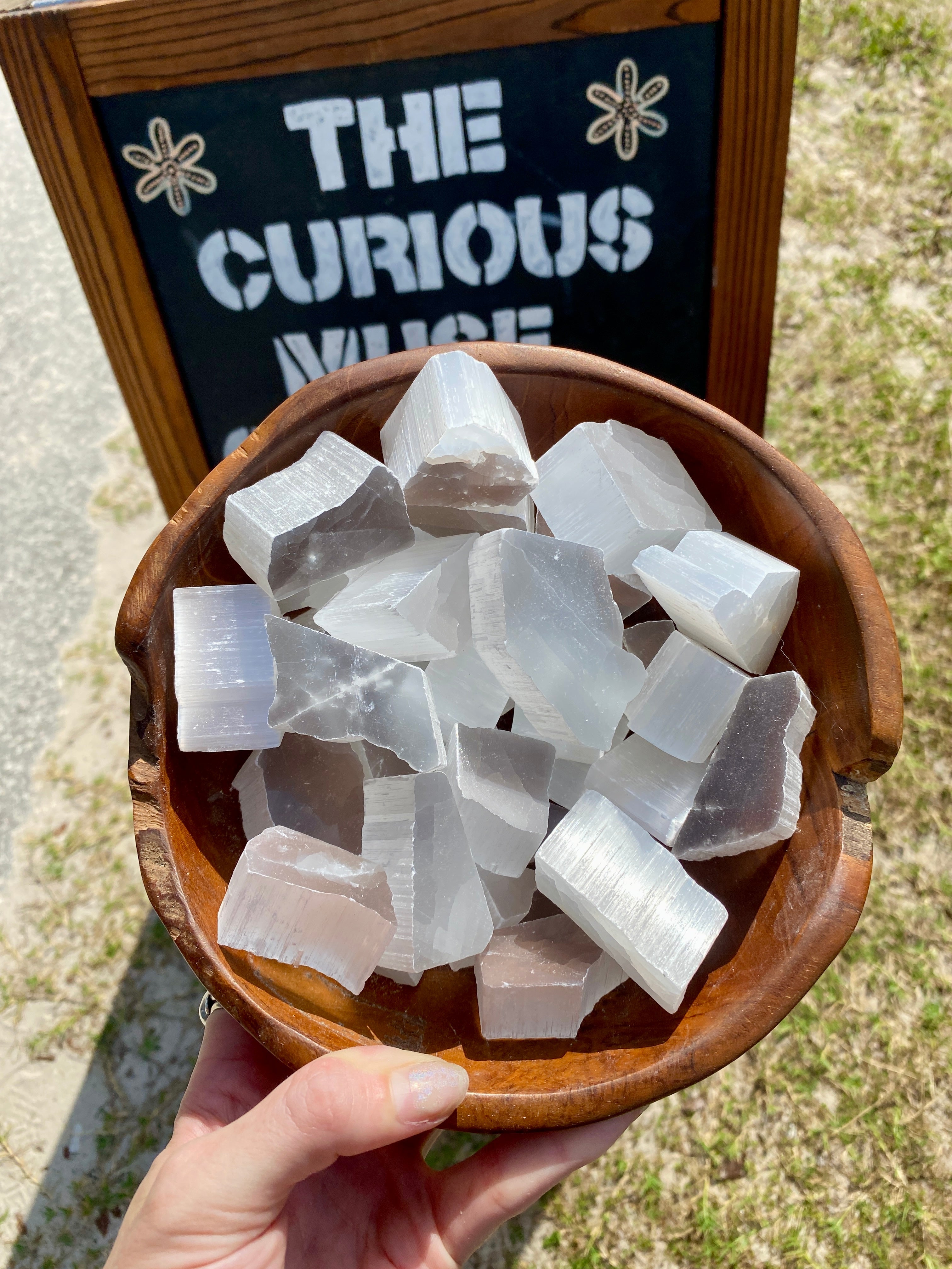 Selenite Raw Chunks | Satin Spar Rough Crystals Curious Muse Crystals