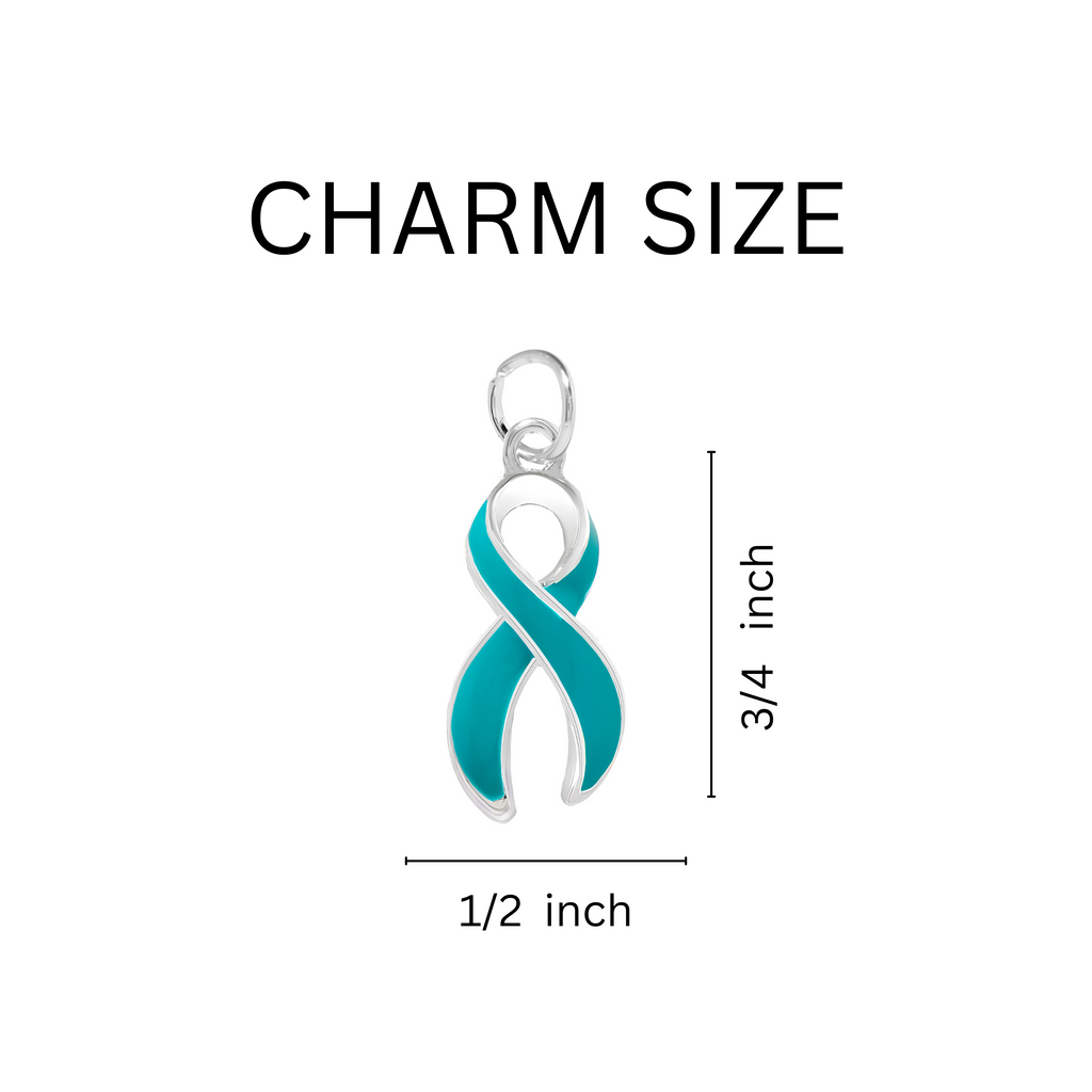 Teal Ribbon Charms The Awareness Company
