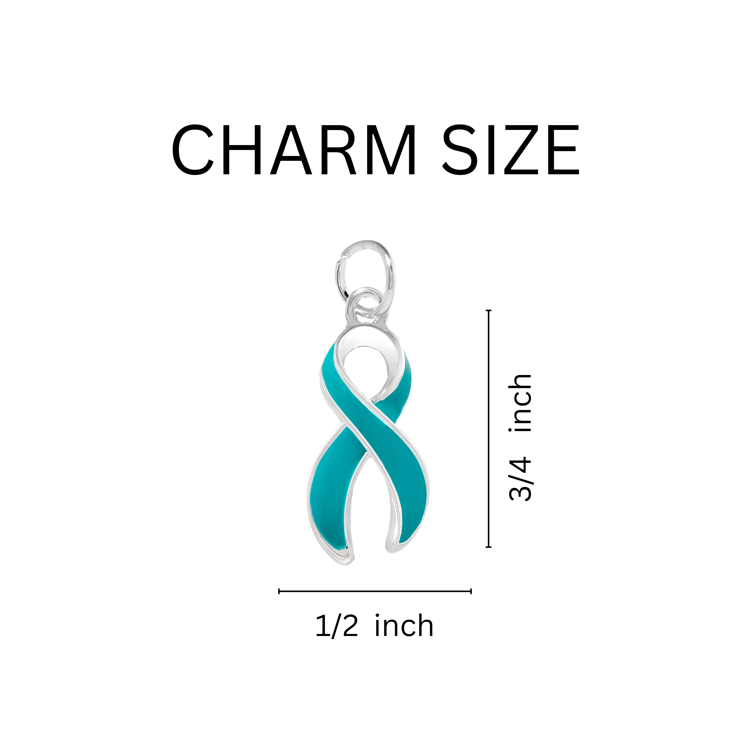 Teal Ribbon Charms The Awareness Company