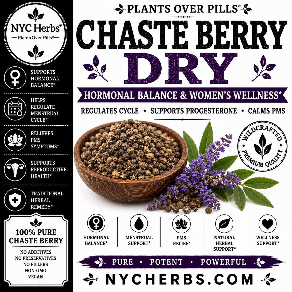 Chaste Berry | Women's Hormonal Balance & Cycle Support NYC Herbs®