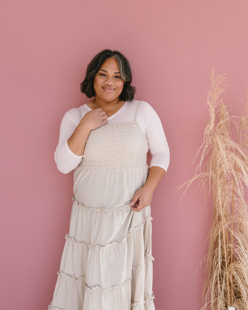 Crew Neck 3/4 Sleeve Halftee HALFTEE Layering Fashions