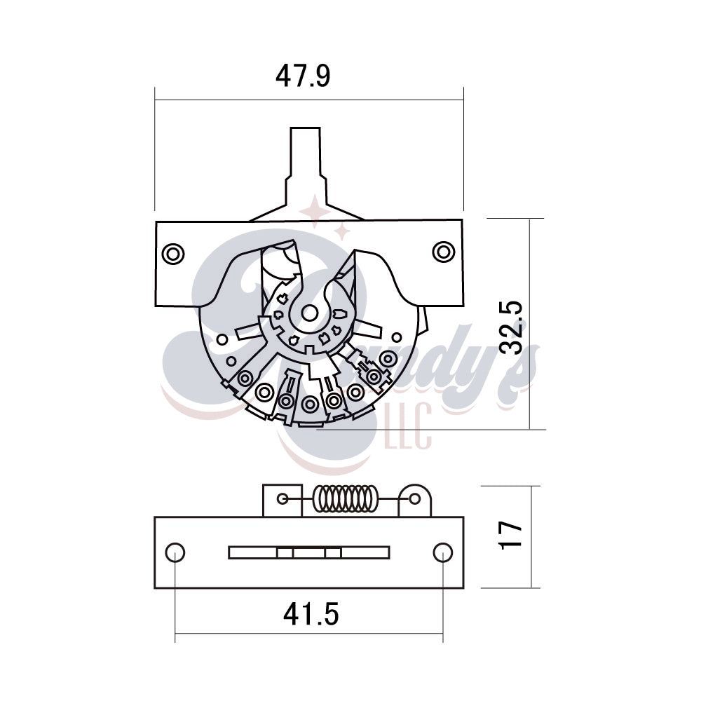 CRL by Electroswitch 3-Way Vintage Style Lever Switch - Fits Gibson® Blueshawk® Randy's LLC