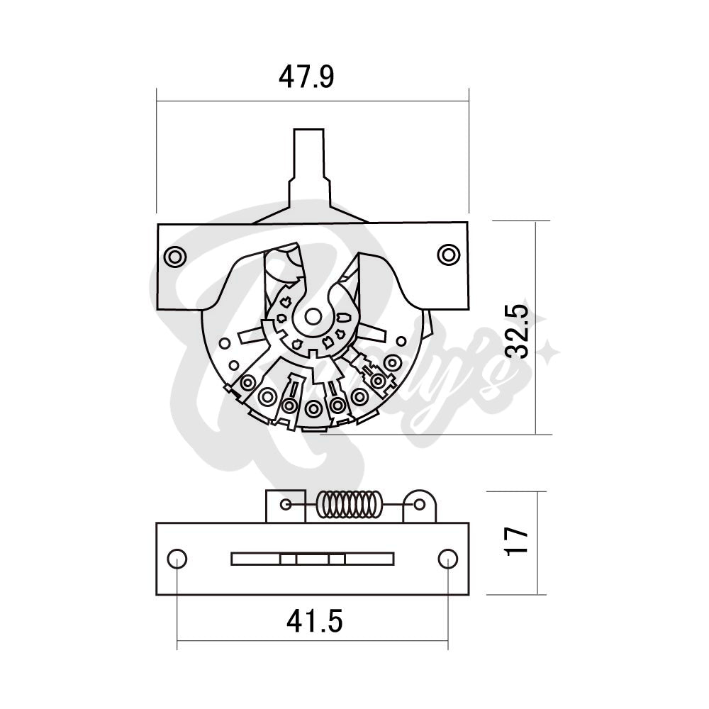 CRL by Electroswitch 5-Way Vintage Style Lever Switch - Fits Gibson® Nighthawk® Randy's LLC