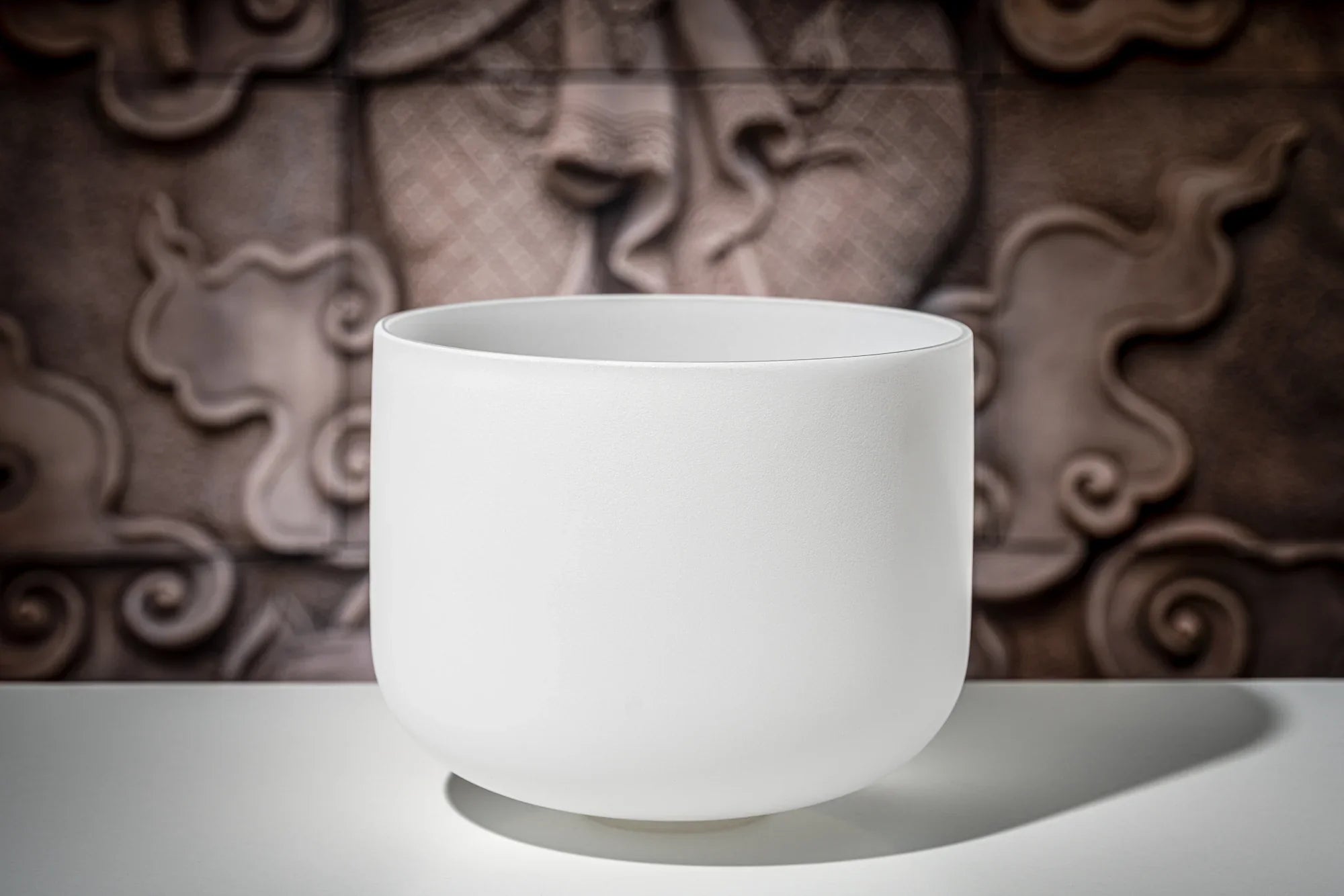 12" White-Frosted Crystal Singing Bowl, Note E4, Solar Plexus Chakra Utah Energy Healing Center