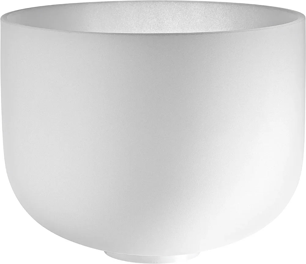12" White-Frosted Crystal Singing Bowl, Note F4, Heart Chakra Utah Energy Healing Center