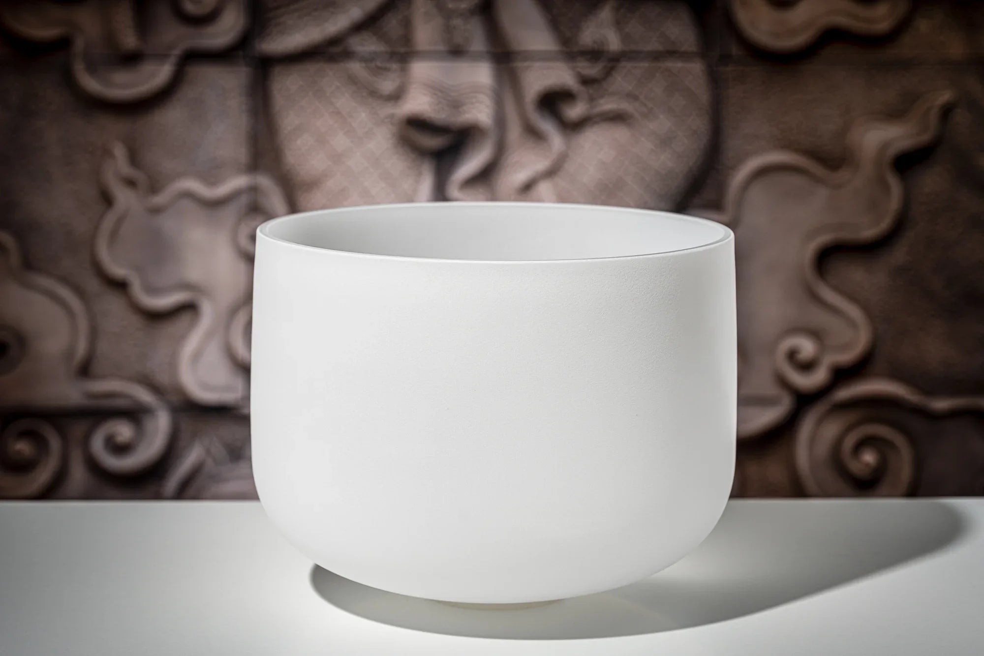 13" White-Frosted Crystal Singing Bowl, Note D4, Sacral Chakra Utah Energy Healing Center