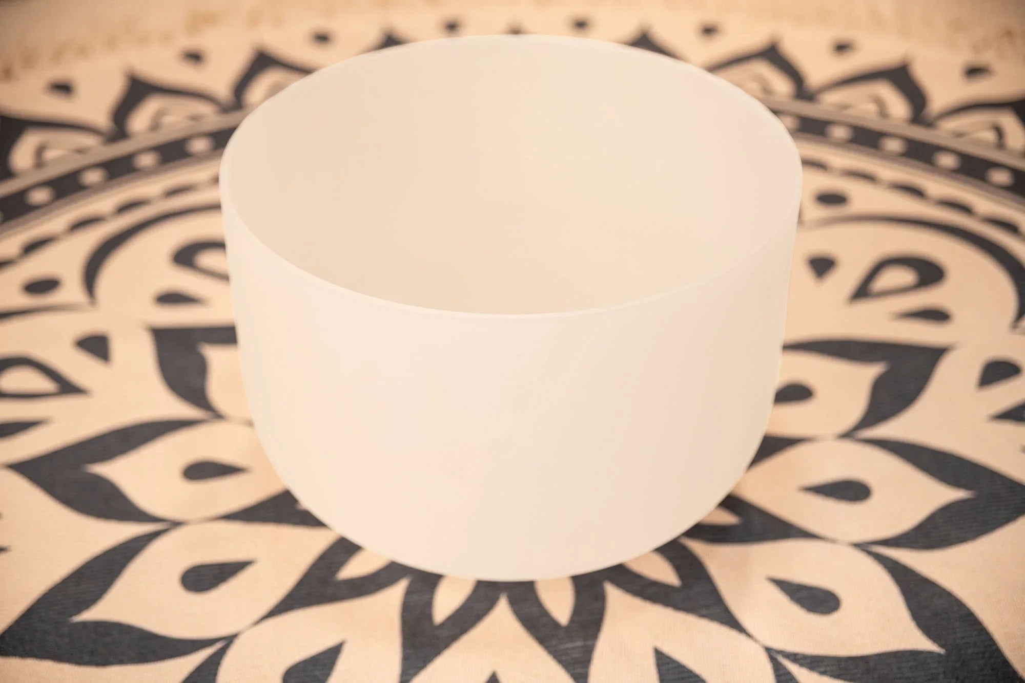 14" White-Frosted Crystal Singing Bowl, Note G3, Throat Chakra Utah Energy Healing Center