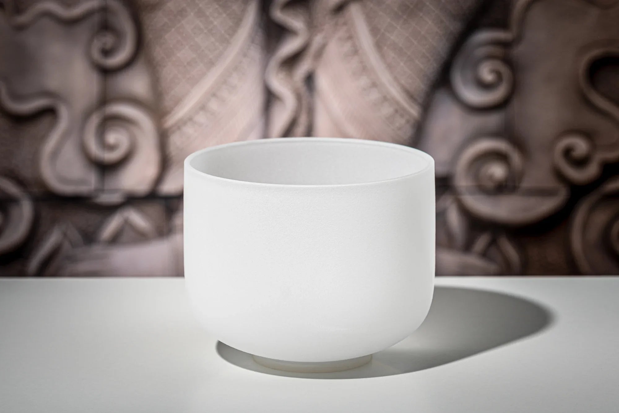 8" White-Frosted Crystal Singing Bowl, Note B4, Crown Chakra Utah Energy Healing Center