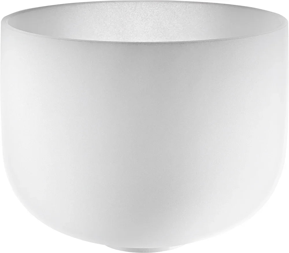 9" White-Frosted Crystal Singing Bowl, Note A4, Brow Chakra Utah Energy Healing Center