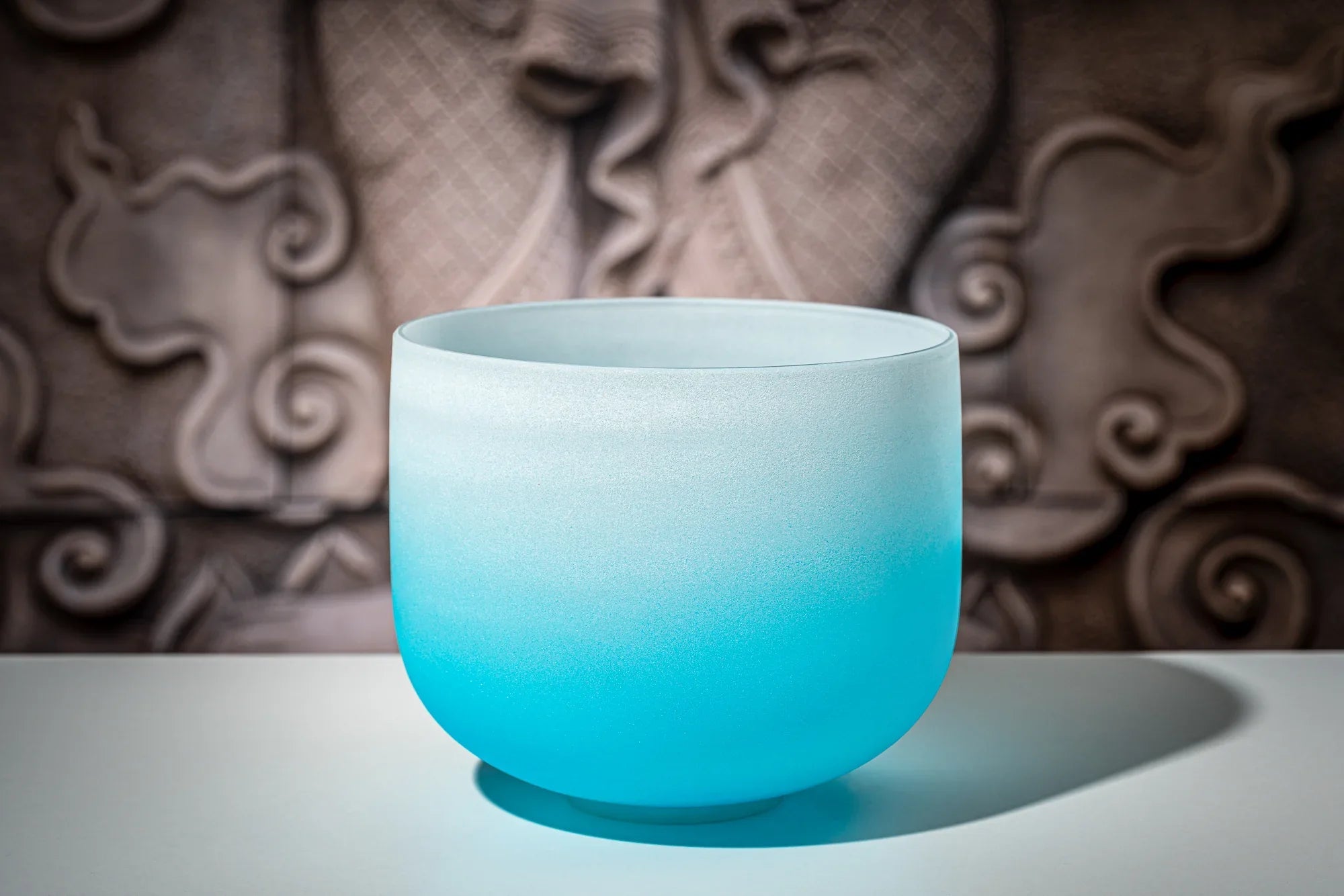 10" Color-Frosted Crystal Singing Bowl, Light Blue, Note G4, Throat Chakra Utah Energy Healing Center