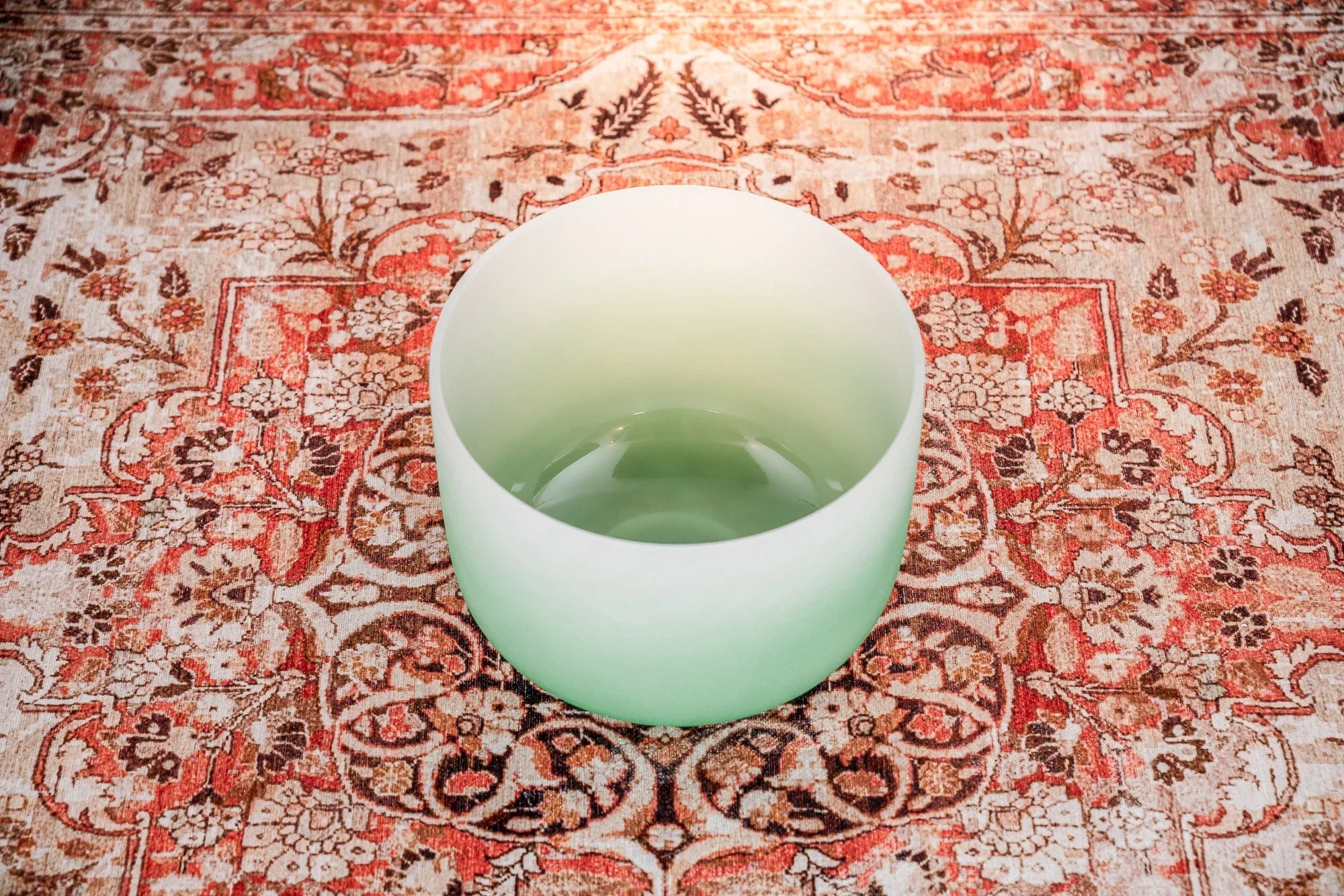 11" Color-Frosted Crystal Singing Bowl, Green, Note F4, Heart Chakra Utah Energy Healing Center