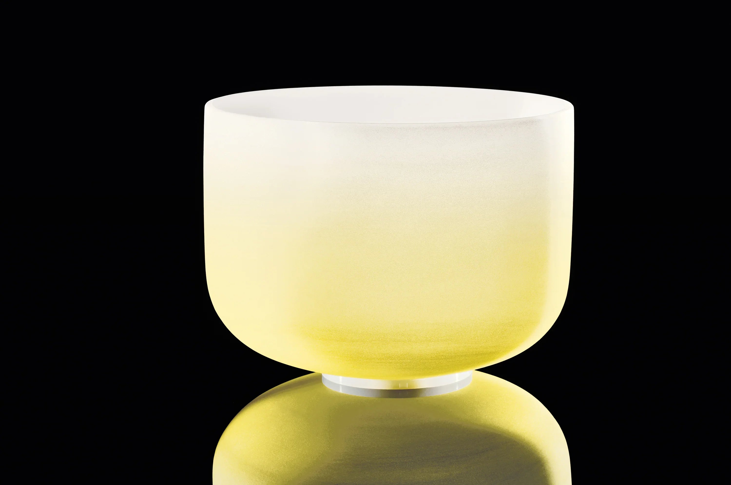 12" Color-Frosted Crystal Singing Bowl, Yellow, Note E4, Solar Plexus Chakra Utah Energy Healing Center