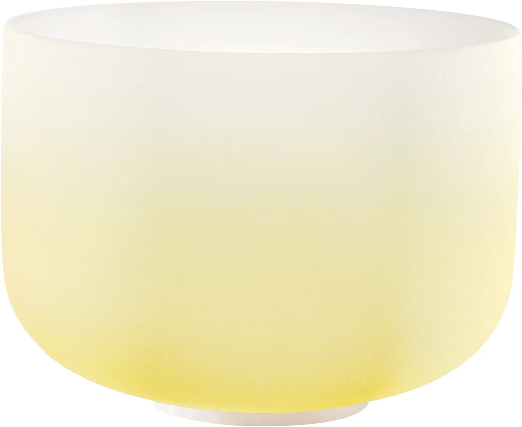 12" Color-Frosted Crystal Singing Bowl, Yellow, Note E4, Solar Plexus Chakra Utah Energy Healing Center