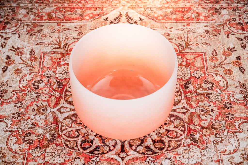 13" Color-Frosted Crystal Singing Bowl, Orange, Note D4, Sacral Chakra Utah Energy Healing Center