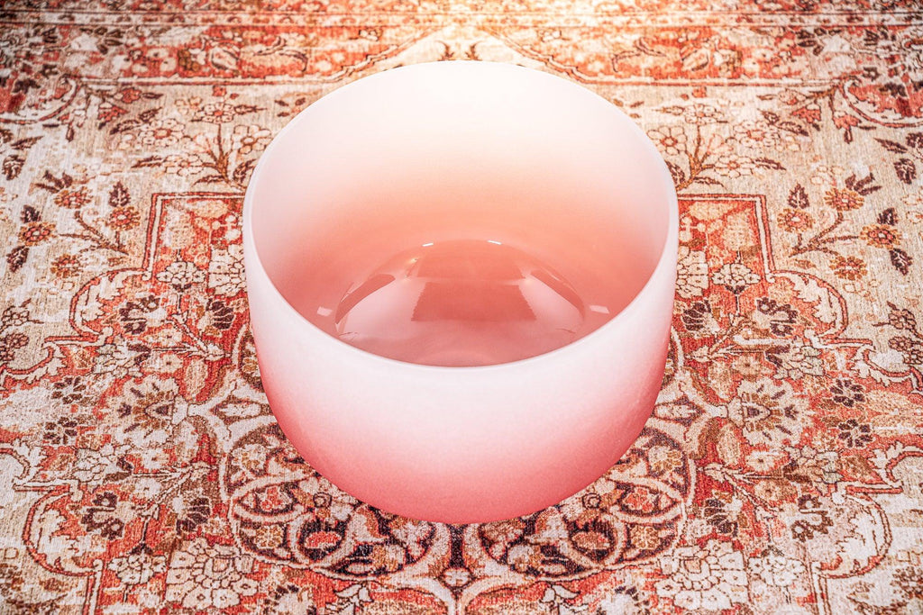 14" Color-Frosted Crystal Singing Bowl, Red, Note C4, Root Chakra Utah Energy Healing Center
