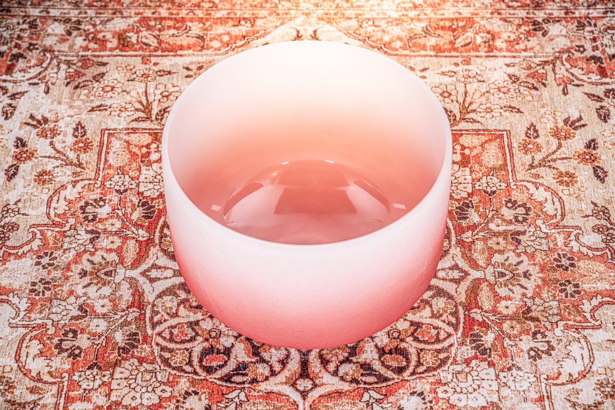 14" Color-Frosted Crystal Singing Bowl, Red, Note C4, Root Chakra Utah Energy Healing Center