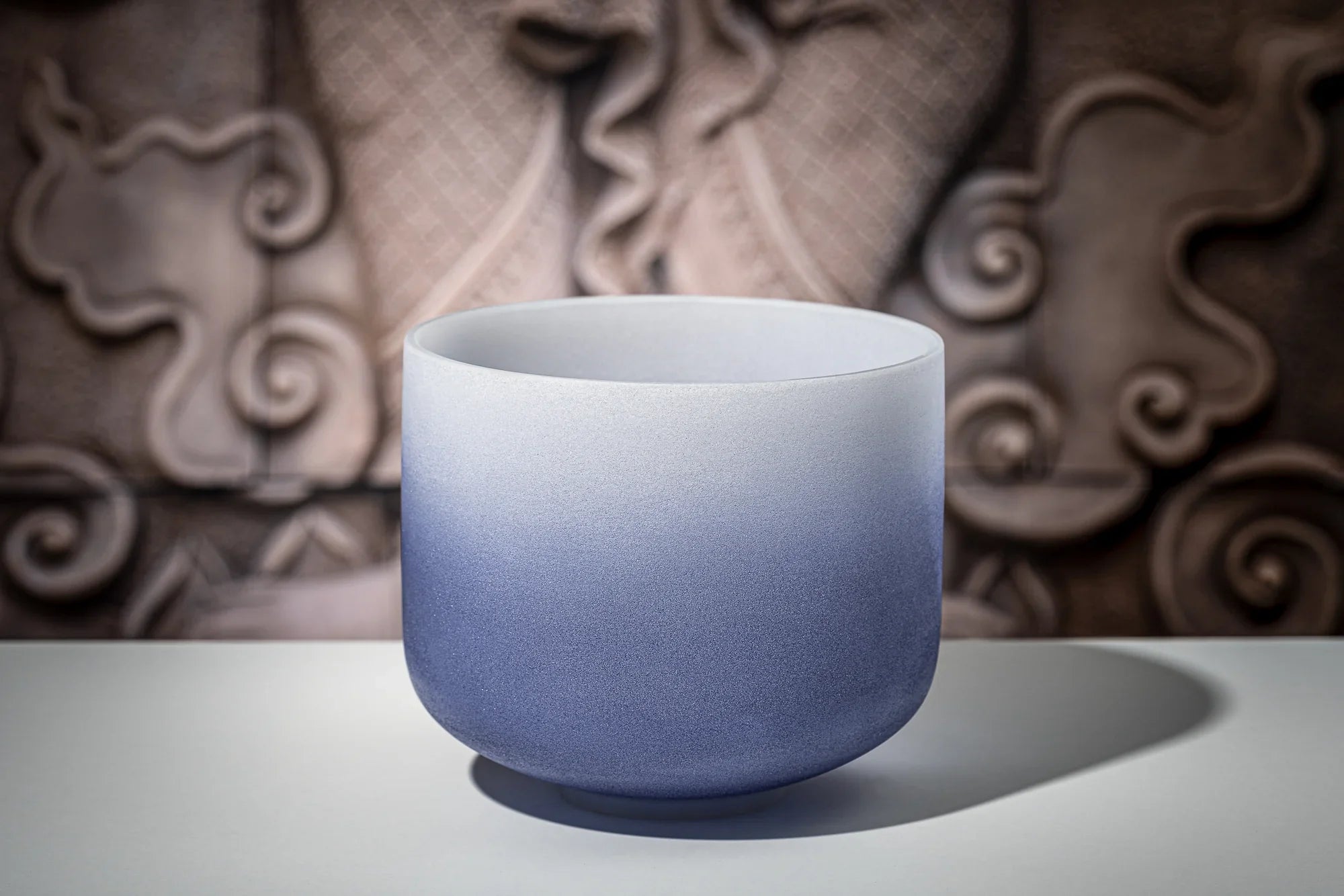 9" Color-Frosted Crystal Singing Bowl, Dark Blue, Note A4, Brow Chakra Utah Energy Healing Center