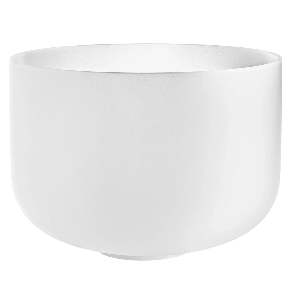 14" White-Frosted Crystal Singing Bowl, Note E3, Solar Plexus Chakra Utah Energy Healing Center