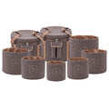 6-Piece Crystal Singing Bowl Travel Bag Set, Brown Utah Energy Healing Center
