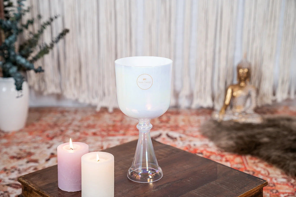 5.5" Crystal Singing Chalice, A4, Creamy, Brow Chakra Utah Energy Healing Center