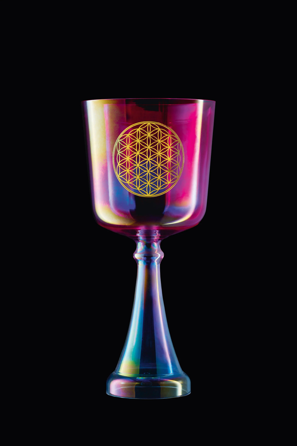 6" Crystal Singing Chalice, F4, Pink, Heart Chakra, Flower of Life Utah Energy Healing Center
