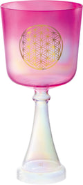 6" Crystal Singing Chalice, F4, Pink, Heart Chakra, Flower of Life Utah Energy Healing Center
