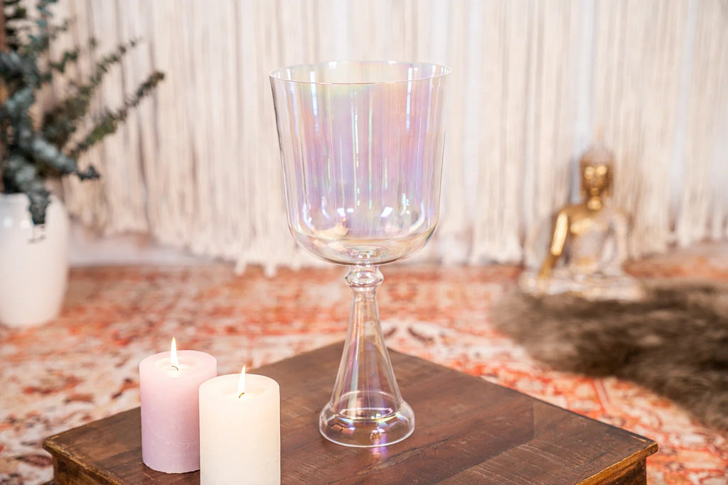 7" Crystal Singing Chalice, B3, Clear, Crown Chakra Utah Energy Healing Center