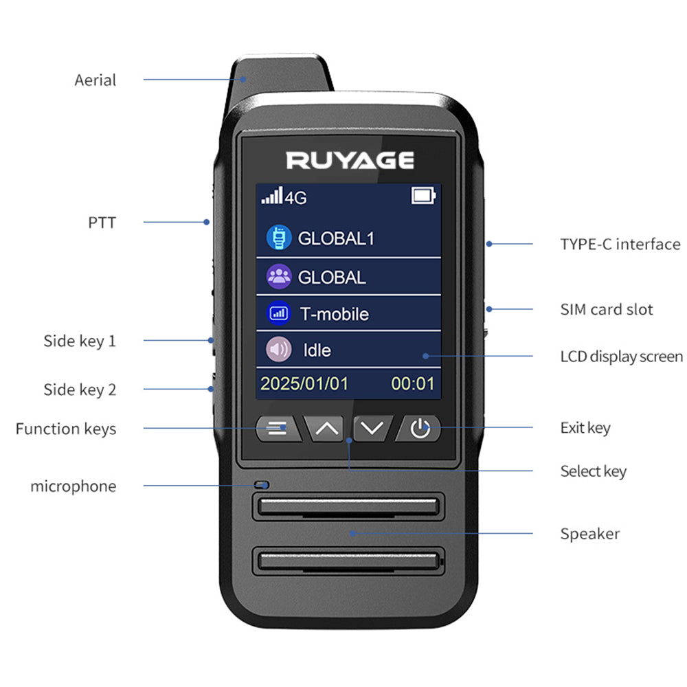 Ruyage CT68 IP67 Waterproof Nationwide LTE Push-to-Talk Two Way Radio Ruyage Radio
