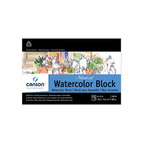 Canson Montval Watercolor Block CP--15 sheets 4x6 ShopSketchBox