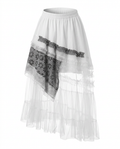 Sovereign Plaid Patchwork Maxi Skirt Boho Brown